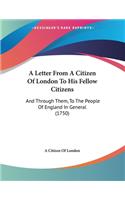 A Letter From A Citizen Of London To His Fellow Citizens