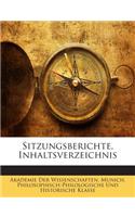 Sitzungsberichte. Inhaltsverzeichnis