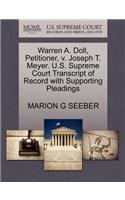 Warren A. Doll, Petitioner, V. Joseph T. Meyer. U.S. Supreme Court Transcript of Record with Supporting Pleadings