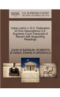 Volpe (John) V. D.C. Federation of Civic Associations U.S. Supreme Court Transcript of Record with Supporting Pleadings