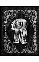 R: : Personalized (Monogram Initial) Chalkboard Journal/Notebook For Women/Men Teens or Tweens; Vintage Inspired Chalkboard Art Border with Initial Let(18 Chalkboard Monogram Notebooks)
