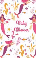 Baby Shower Guest Book: Mermaid Guestbook with Wishes & Advice for Parents Rose Pink Seafoam Purple Under The Sea Mermaid Tail Guestbook, Gift Tracker Log + Keepsake Pages