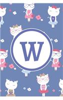 W: Monogrammed 2020 Weekly Planner For Women And Teen Girls Cat Lovers - Cute Cats, January 2020 - December 2020 (6"x9")