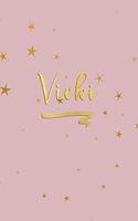 Vicki: Personalized Journal to Write In - Rose Gold Line Journal