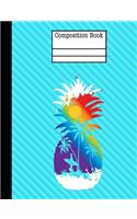 Pineapple Surf Beach Composition Notebook - 5x5 Graph Paper: 200 Pages 7.44 x 9.69 Quad Ruled School Teacher Student Waves Vacation Subject Math