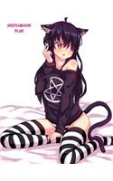 Sketchbook Plus: Sexy Anime Girls: 100 Large High Quality Sketch Pages (Black Catgirl)