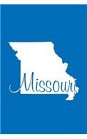 Missouri - Cobalt Blue Lined Notebook with Margins: 101 Pages, Medium Ruled, 6 x 9 Journal, Soft Cover