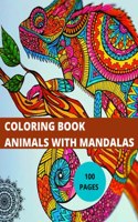 coloring book animals with mandalas
