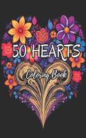 50 Hearts Adult Coloring Book