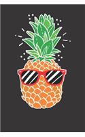 Notebook: Pineapple Summer Vacation Sunglasses Dot Grid Dotted 6x9 120 Pages