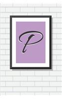 Initial P Personalized Blank Lined Journal Notebook