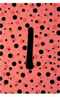 I: Letter I Monogram Black Red & Pink Polka Dot Notebook & Journal