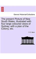 Present Picture of New South Wales, Illustrated with Four Large Coloured Views of Sydney, with a Plan of the Colony, Etc.