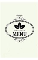 Blank Recipe Book: Vegetarian Menu: (English)