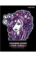 Coloring Books For Girls: Princess & Unicorn Designs: Advanced Coloring Pages for Tweens, Older Kids & Girls, Detailed Zendoodle Designs & Patterns, Fairy Tale Castles, Princ