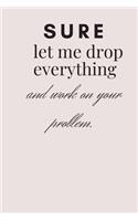 sure let me drop everything and work on your problem: Notebook/Journal 6x9 100 pages funny Gift