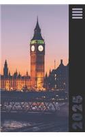 2025: London Big Ben Parliament Weekly Calendar Planner Organizer