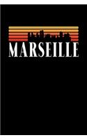 Marseille Skyline: KALENDER I TAGEBUCH Für Retro Vintage Fans, Studenten, Schüler, Backpacker, Reisende, Traveler A5 (6x9 inch) 120 Seiten liniert! I Monatsplaner I Jo