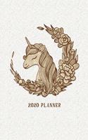 2020 Planner: Weekly + Monthly View - Vintage Unicorn - 6x9 in - 2020 Calendar Organizer with Bonus Dotted Grid Pages + Inspirational Quotes + To-Do Lists(8 Unicorn Lovers)