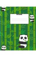 Panda Notebook: College Ruled Blank Lined Notebook