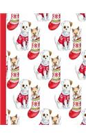 Composition Notebook: Christmas Cat and Dogs Design Composition Notebook 8.5 X 11: 151 Pages: Student, Teacher, Home, Office, School, Homeschooling, Back to School Suppli