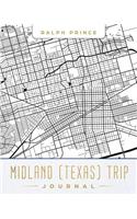 Midland (Texas) Trip Journal: Lined Travel Journal/Diary/Notebook with Map Cover Art