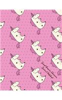 Sweet Kawaii Unicorn Journal Notebook: Cute Unicorn Pink Polka Dots Pattern