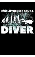 Evolution of Scuba Diver: Blank 5x5 Grid Squared Engineering Graph Paper Journal to Write in - Quadrille Coordinate Notebook for Math and Science Students