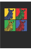 Pop Art Zebra: Graph Paper Notebook / Journal (6 X 9 - 5 Squares per inch - 120 Pages) - Gift Idea for Animal Lover And Zebra Fans