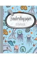 Handwriting paper notebook: The large handwriting notebook for primary and early years with nine double lines and a dotted line down the middle to guide children who are learni