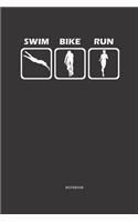 Notebook: Triathlon Notebook / Diary / Journal with 120 Blank Lined Pages Large Women, Girl, Man, Family