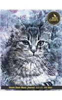 Meow Covers Blank Sheet Music Journal - 8.5 X 11 - 100 Sites: Blank Notebook, Journal for Own Music, Musical Nodes Like Guitar, Violin, Flute, Trumpet, Trombone, Clarinet, Piano