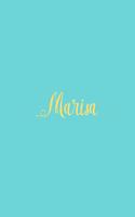 Marisa: Personalized Name Turquoise Matte Soft Cover Notebook Journal to Write In. 120 Blank Lined Pages