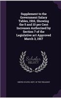 Supplement to the Government Salary Tables, 1916, Showing the 5 and 10 per Cent Increases Authorized by Section 7 of the Legislative act Approved March 3, 1917