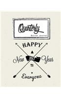 Bullet Journal: Dot Grid, Quarterly Guided, Happy New Year Hipster Style, Notebook, 8