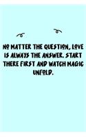 No matter the question, love is always the answer. Start there first and watch magic unfold. Journal