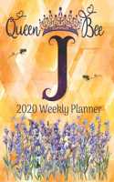 2020 Weekly Planner - Monogram Queen Bee Initial 