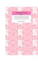 Wide Ruled Rabbit Notebook Composition Book: Cute Workbook Journal for Kids. 8" x 10" 120 Pages. Dabbing Rabbit