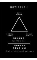 Notizbuch Gute Noten Sozial Leben Genug Schlaf Schule Wähle Zwei