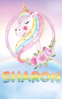 Sharon: Sharon's Unicorn Personal Custom Named Diary Planner Perpetual Calander Notebook Journal 6x9 Personalized Customized Gift For Someone Who's Surname 