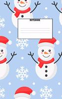 Notebook: Cute Snowman Christmas Stocking Stuffer 150 Page Wide Ruled Notebook