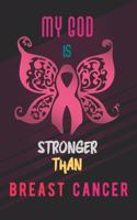 My God Is Stronger Than Breast Cancer: Breast Cancer Notebook Journal, Pink Journal Notebook for Breast Cancer Survivors, Fighters, and Those Who Love Them