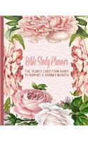 Bible Study planner: The yearly Christian diary - Four pages per week -Organizer pages, the word of God scripture verse, notebook pages and sermon notes to support a jou