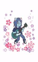E-Guitar Music Cat Notebook: Graph Paper Journal 6x9 - 120 Pages