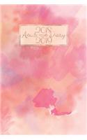 2018 - 2019 Academic Diary: Mid Year Planner 12 Months A5 Student Journal Horizontal Week to View Wo2p Pink Watercolour Cover