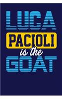 Luca Pacioli is the GOAT: Dark Blue, Yellow & Blue Design, Blank College Ruled Line Paper Journal Notebook for Accountants and Their Families. (Bookkeeping and Tax Season 6 x