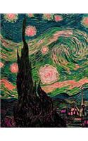 Notebook: Large Blank Sketchbook (Drawings/Illustrations) Van Gogh Pink Starry Night