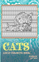 Adult Coloring Book Art Deco - Animals - Cats