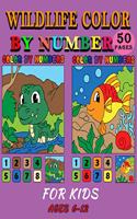 Wildlife Color by Number for Kids Ages 6-12