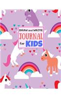 Draw and Write Journal for Kids: Cute Unicorn Matte Cover Design for Drawing, Creative Writing, Doodling, Creating Your Own Story, Illustration Book and Diary (Perfect Gift for Kids